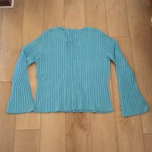 Aqua Vintage Woman V-Neck Sweater